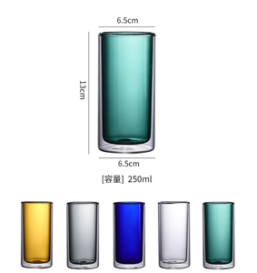 Double Walled Latte Glasses for Cold or Hot Drink,Grey Borosilicate Glass Tea Coffee <strong>Cups</strong>,Insulated Drinking Glasses for <strong>Espress</strong> - Product Image 6