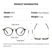 Nouvelles lunettes optiques en acétate ultra légères de luxe de conception italienne vintage rondes, verres 100% titane pur