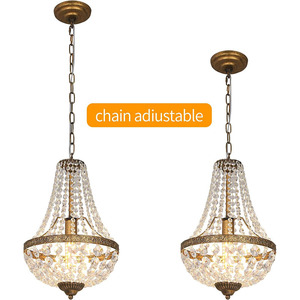 Đèn thả trần bằng đồng cổ LED E27, đèn thả trần có thể điều chỉnh, đèn thả trần trang trí phòng ăn, đèn chùm - Product Image 6