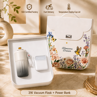 Ensemble Cadeau Charge : Mug de Voyage 450ml avec Affichage de Température, Batterie Externe Portable, Authentique, Durable, Réutilisable, Qualité Premium pour Usage Quotidien