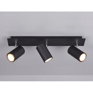 Barra luminosa a 3 fari GU10, colore nero, ideale per l'illuminazione di spazi interni e decorativi. - Product Image 2