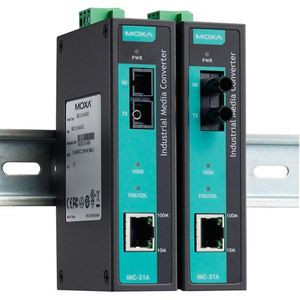 Convertidor de Ethernet a Fibra Óptica Moxa IMC-21A-SC, Convertidor de Medios Industrial, 100m, Monomodo, Conector SC - Product Image 1