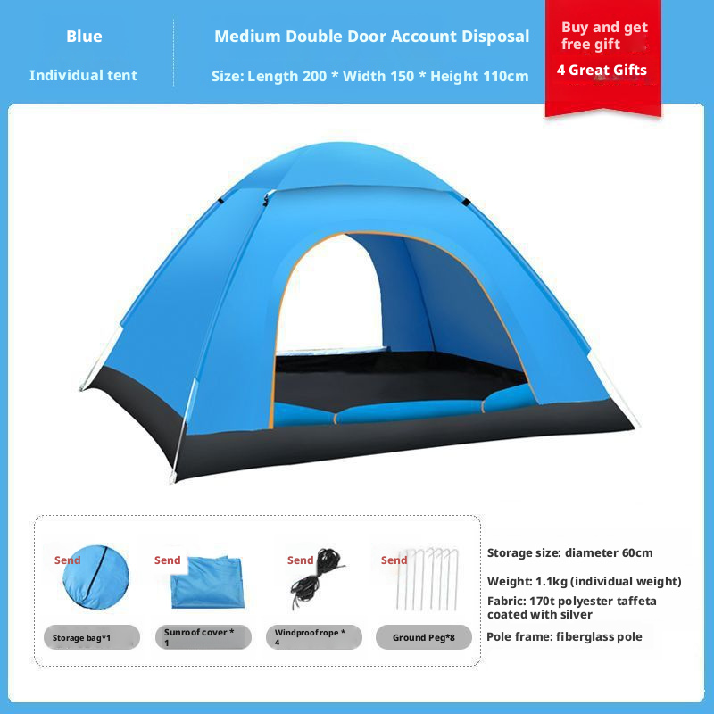 2-3 people with double doors + skylight-blue-top cover