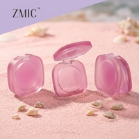 Étui portable givré violet rose pour fards à paupières, étui compact carré pour cosmétiques, mini palette de blush, conteneur et emballage pour correcteur