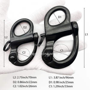Manille à dégagement rapide en acier inoxydable 316 de 96 mm (3-3/4 pouces) pour bateaux à voile, connecteur marin à anse fixe - Product Image 2