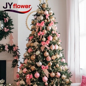 Arbre de Noël artificiel floqué blanc de qualité supérieure JY, taille moyenne, avec lumières LED multicolores personnalisées, fabriqué en usine - Product Image 5