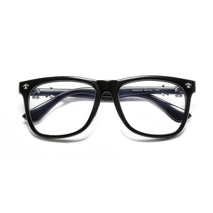 Full Rim Rectangle Eyeglasses <b>Frames</b> Solid Black Anti Uv For Women 2024 - Product Image 3