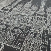 Tissu en dentelle 3D géométrique blanc brodé de perles et de sequins, 100 % polyester, pour rideaux décoratifs muraux DIY