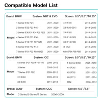 Boîtier de Décodage CarPlay et Android Auto Sans Fil pour BMW Séries F30 F31 F20 F21 F10 F01 X5 E70 X6 E71 X3 F25 F48 E84 CIC NBT