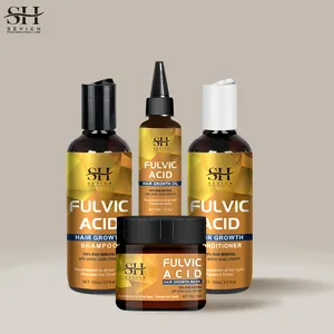 Best Hair Growth Kit Products Natural Organic Fulvic Acid Shea Butter Promote Hair Growth Biotin Hair Growth Serum Set