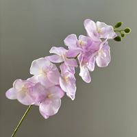 Vente en gros de fleurs artificielles en soie, orchidées cymbidium 3D à 9 têtes, toucher réaliste, violet rose, orchidée cymbidium phalaenopsis
