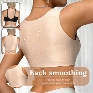 Ensemble de lingerie sculptante pour femmes, correcteur de posture en jersey, invisible, lissage du dos, contrôle du ventre, lifting des fesses, fermeture avant, respirant - Product Image 2
