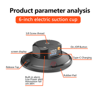 Ventouse Électrique Portable 3, 4,5 et 6 Pouces pour Extérieur, Photographie, Batterie, Ski, Bateau, Téléphones et Supports