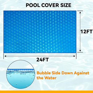 Couverture solaire rectangulaire Blue Wave 12 pieds x 24 pieds, 12 mil, pour piscine, avec bulles thermiques pour retenir la chaleur et réduire l'évaporation - Product Image 1
