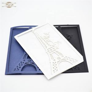 การ์ดเชิญงานฉลองครบรอบแต่งงานลายหอไอเฟลแบบตัดด้วยเลเซอร์ - Product Image 2