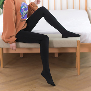 Collants d'hiver épais molletonnés pour femmes, couleurs pures - Product Image 5
