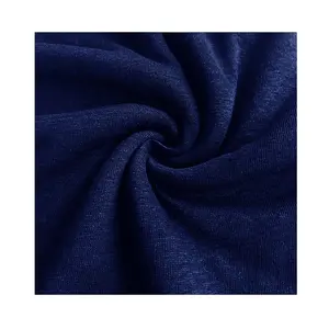 Biru Tua Kain Linen Italia Linen Murni Rajutan Kain Jersey Tunggal Kain Linen Organik