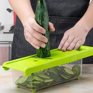 Home Kitchen Manual Stainless Steel Blade Fruit Veggie Shredder Multifunctional Manual <b>Vegetable</b> Food <b>Chopper</b> Slicer - Product Image 3