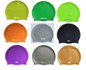 Bonnet de bain en silicone pur pour adultes, 55/60g, imperméable, protection des oreilles, unisexe, bonnet de bain de couleur unie, personnalisable avec logo ou - Product Image 3