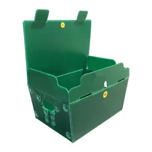 Fábrica impermeable plegable personalizado plegable verde PP corrugado doble pared plástico correo Tote