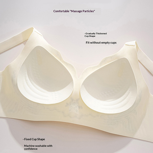 Op voorraad Groothandel Sexy Diep V-hals Jelly Niet-verwijderbare Pads Push-up Anti-doorzakken Draadloze Naadloze Plus Size BH - Product Image 2