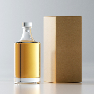 Bouteille en verre vide personnalisée pour spiritueux 750 ml Vodka Gin <span class=keywords><strong>Rhum</strong></span> <span class=keywords><strong>Alcool</strong></span> Whisky Bouteille en verre pour café Vin 500 ml avec bouchon et boîte - Product Image 1