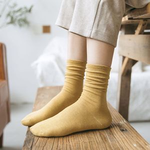Calcetines <span class=keywords><strong>de</strong></span> algodón para hombre S890048JY, nuevo estilo otoño/invierno, color liso, ideales para Instagram, apilados, calcetines <span class=keywords><strong>de</strong></span> punto sencillos con punta plana. - Product Image 3