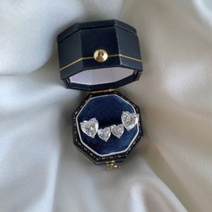 Dylam Iced Out Stud <b>Earrings</b> for Women Screw-<b>Back</b> Hypoallergenic CZ Heart Stud <b>Earrings</b> Ear Studs for Women - Product Image 5