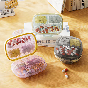 Cute and Minimalist Style Portable Leakproof Pill Box Snack Box 7 Days for Travel or Work Outer Transparent Inner rainbow Color - Product Image 6