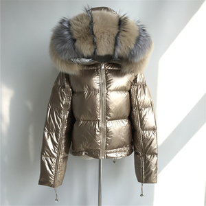 Giacca Invernale da Donna alla Moda 2018, Piumino in <span class=keywords><strong>Vera</strong></span> <span class=keywords><strong>Pelliccia</strong></span> di <span class=keywords><strong>Volpe</strong></span> Bianca, Caldo Cappotto Imbottito - Product Image 5