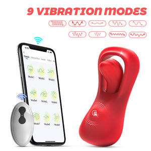 Jouets sexuels vibrants portables pour femmes, vibrateur télécommandé avec 9 modes de vibration, mini-vibromasseurs en forme de langue, jouets pour adultes - Product Image 2