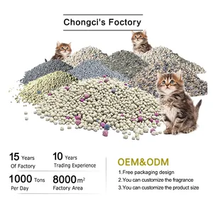 Chongci nhà sản xuất vật nuôi OEM 10kg tự nhiên giá rẻ giá chanh thơm Natri bóng hình Bentonite mèo với số lượng lớn