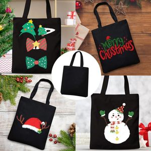 Thời trang vải tote túi nặng tái sử dụng Túi mua sắm với mô hình thư 13.6x15.3 inch (màu đen) - Product Image 6