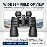 Jumelles Tristar 10x50 Bak4 multi-couches, champ de vision de 5,7°, portée de 1000 m, vision grand angle de 99°, relief oculaire de 5,7 mm, pupille de sortie de 11,8 mm, mise au point de 5 mm