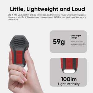 ลำโพงบลูทูธแบบพกพาขนาดเล็กแบบหนีบพร้อมไฟเตือนสำหรับการขี่จักรยาน - Product Image 4