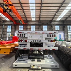 Remorque Plate pour le Transport d'Équipements Lourds, Remorque à Plateau Plat 4 Essieux, Remorque Plate pour Voitures de Course - Product Image 2