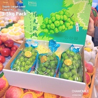 Boîte en carton ondulé de luxe carrée pour raisins verts, impression dorée, emballage cadeau tendance pour fruits et aliments, vente en gros