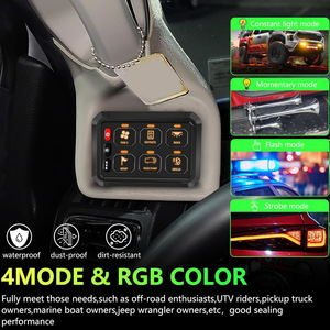 Panneau de commande RGB 6 voies, boîtier relais 6 boutons 12V 40A, kit de mise à niveau de contrôle de circuit pour voiture et bateau - Product Image 1