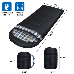 Saco de Dormir Impermeable para Acampar al Aire Libre en Invierno, con Relleno de Algodón Hueco y Forma de Tela de Poliéster, con Bolsa de Compresión - Product Image 4
