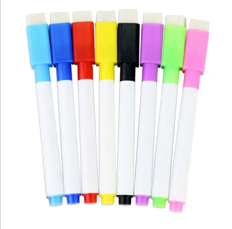 10Mm School Whiteboard Marker Pen Met Gum Droog Uitwissen Plastic Pennen Voor Whiteboard Gebruik