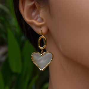 Pendientes de Moda con Forma de Corazón, Chapados en Oro, Acero Inoxidable 316L, Joyería Sostenible y Resistente - Product Image 3