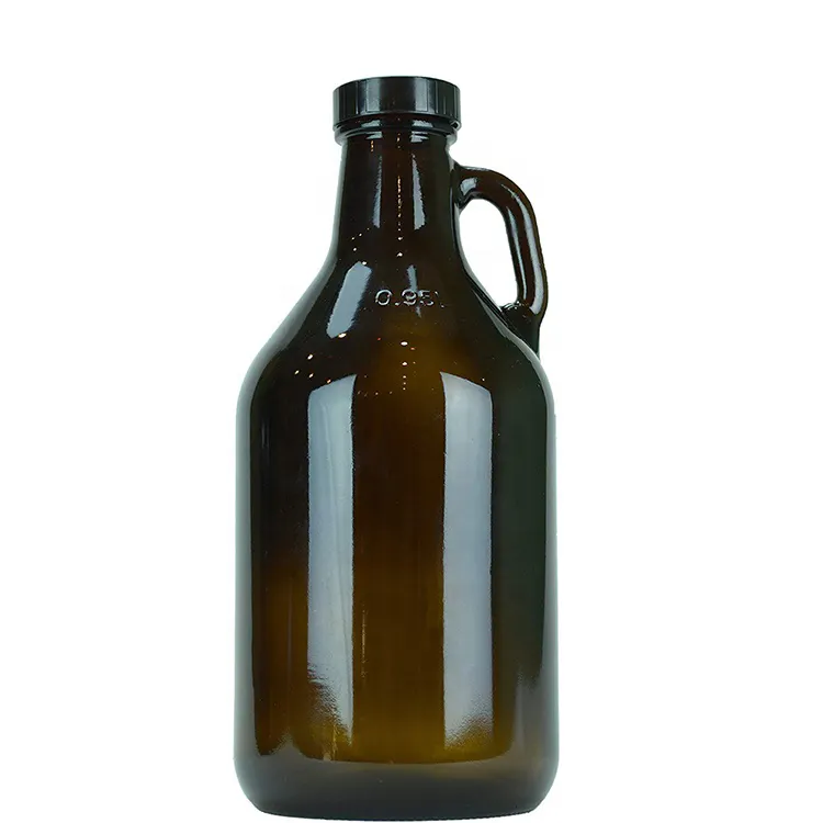 Growler de bière en verre, avec logo personnalisé, 32oz, 50 pièces