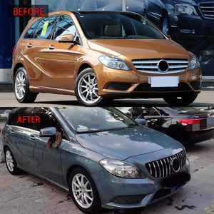 Grille de calandre de style GT pour Mercedes-Benz Classe B W246, ABS noir avec bandes argentées, 2012-2014 - Product Image 2