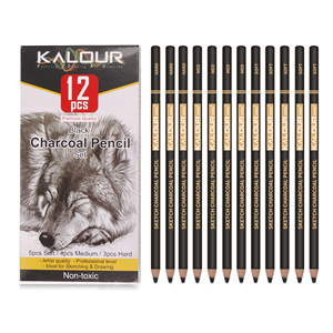 KALOUR Art fornisce 12 matita a <span class=keywords><strong>carboncino</strong></span> nero per schizzi e disegni in scatola di carta e personalizzazione disponibili con Set di <span class=keywords><strong>arte</strong></span> - Product Image 2