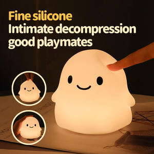 Lámpara Nocturna de Silicona con Forma de Fantasma, LED de Color Cambiante, Recargable por USB, Lámpara de Noche para Niños, Lámpara de Noche Suave al Tacto para Guardería - Product Image 6