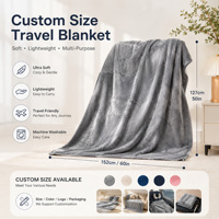 Vente en gros usine : Ensemble de voyage 5-en-1 personnalisé avec logo – Oreiller et couverture portables, essentiels de voyage pour avion et voiture