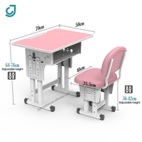 Escritorios Escolares Grandes con Silla de Esponja para Niños, Mesa de Estudio con Altura Ajustable, Muebles Escolares de Madera, Conjunto de Escritorio y Silla para Estudiantes