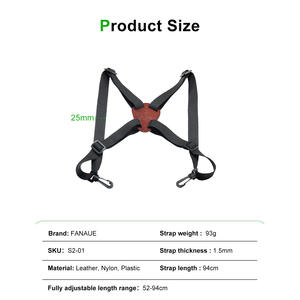 편리한 완전 조절식 망원경 어깨끈 목끈 연결 블랙 나일론 52-94cm 길이 범위 스포팅 스코프 - Product Image 5