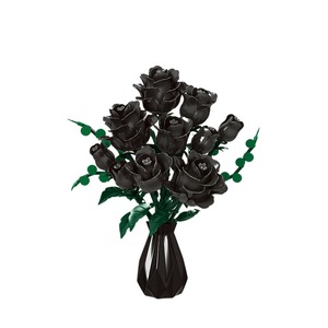 Toys Black Rose Bouquet 403-Piece ABS Plastic Building Blocks Set Luxury <b>Valentine</b> Birthday <b>Gift</b> DIY Creative Model Kit Home - Product Image 2