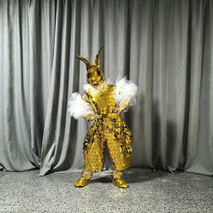 ชุดกระต่ายสะท้อนแสงพร้อมไฟ LED สีทอง/สีเงิน สำหรับการแสดงในสวนสนุก เวทีโชว์ และคลับเต้นรำ - Product Image 2